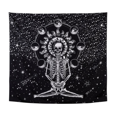 

Seven Star Meditation Skeleton Tapestry Creative Couple lover Skull Painting Tapestry Yoga Mat Blanket Mandala Wall Hanging