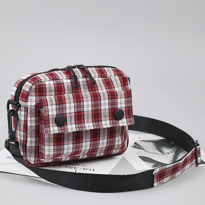 

Mini Girl Fresh Checker Temperament Sports Canvas Recreational Skew Sweet Street Bags Coloured