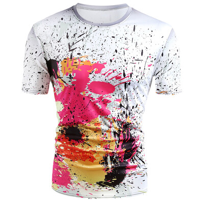 

Paint Splatter Print Short Sleeve T-shirt