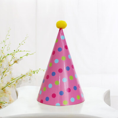 

FUNNYBUNNY Kids Happy Birthday Paper Party Cone Hats with Pom Poms 12ct Happy Birthday Crown Baby One Year Birthday
