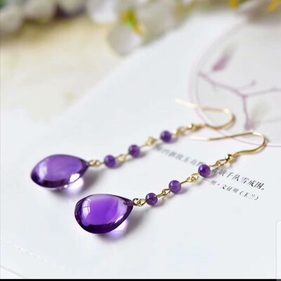 

Ruixiang Jewelry Amethyst Crystal Earrings Purple Transparent 15046 15047 15048