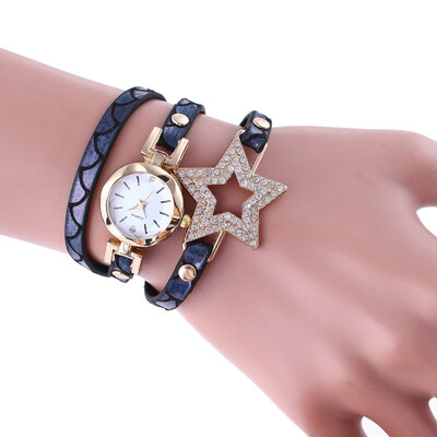

Watch with diamonds dazzling ladies bracelet watch retro style five-pointed star full diamond British watch