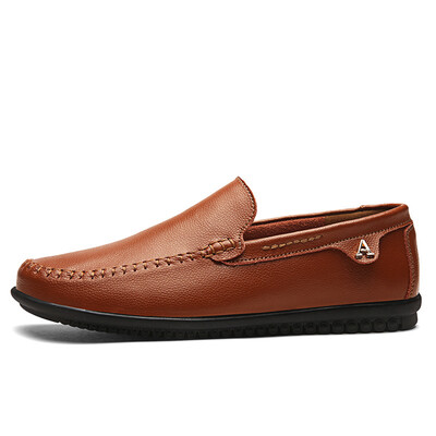 

Leather mens shoes large size fashion trend casual shoes men 2019 summer new peas shoes comfortable leather shoes