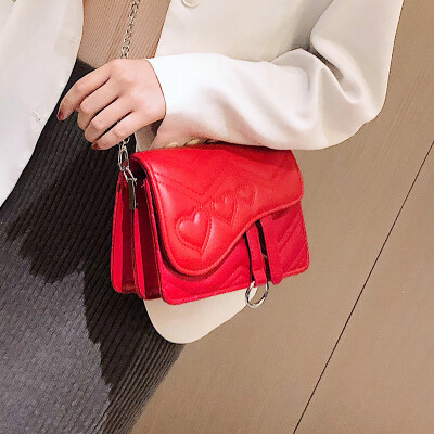 

2019 new Korean fashion womens bag chain shoulder Messenger bag wild embroidery line small square bag senior sense of foreign tide