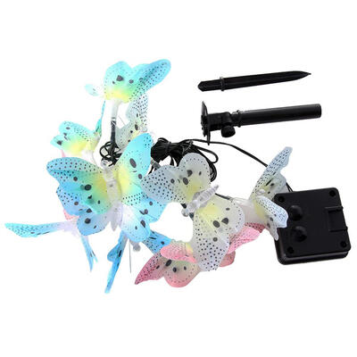 

12 LED Solar Butterfly String Lights Waterproof Christmas Party Lamp Decor