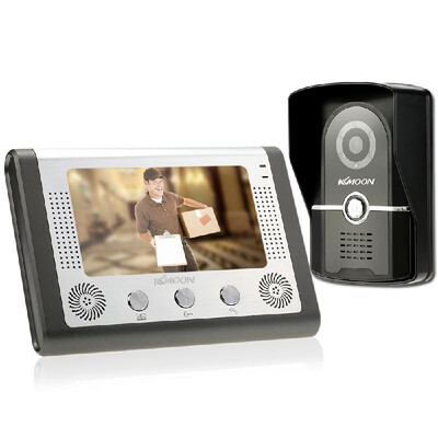 

KKmoon® 7 Wired Video Door Phone System Visual Intercom Doorbell with 1800x480 Indoor Monitor 1700TVL Outdoor Camera support