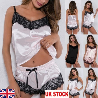 

New Women Ladies Satin Lingerie Underwear Babydoll Sleepsuit Nightwear Sleepwear
