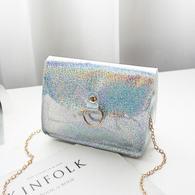 

2019 New Style Sequined Hot Sale Women Flap PVC PU Shoulder Bag Tote Jelly Purse Wallet Handbag Satchel Lady