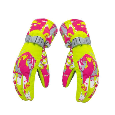 

Ski Gloves 100 Waterproof Warm Snow Gloves for Men Women&Kids Blue