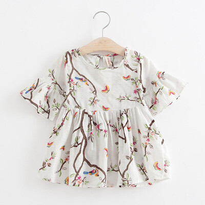 

Toddler Kids Baby Girls Dress Floral Print Flare Sleeve Princess Dress Outfits