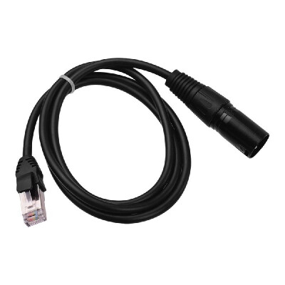 

RJ45 Male Network Connector to 3-Pin Mini XLR Male Extension DMX512 Cable Stage Studio Cables Wires Black 1m