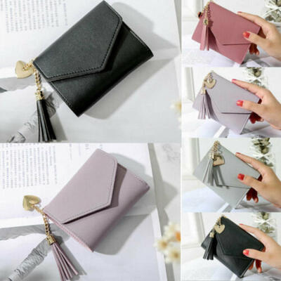 

Women Solid Cute Wallet Coin Bag Case Leather Simple Bifold Small Handbag Purse