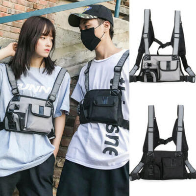 

Women Men Chest Rig Waist Bag Hip Hop Streetwear Functional Tactical Chest Bag
