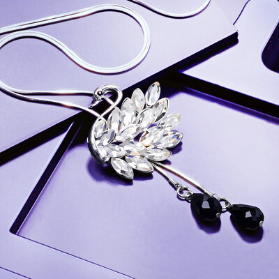 

Swan fringed long ladies necklace accessories pendant