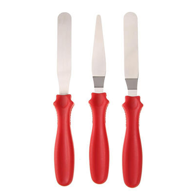 

3pcsSet Stainless Steel Angled Straight Blade Spatula Cake Cream Scraper