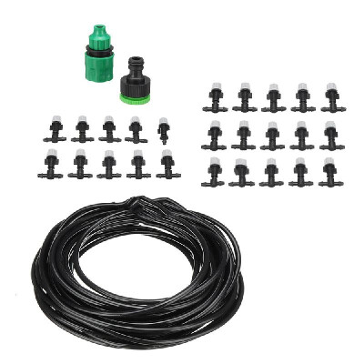 

Garden Patio Water Mister Air Misting Cooling Micro Irrigation System Sprinkler 25M&30 dripper-heads&Timer