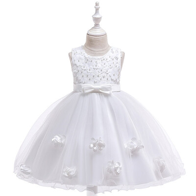 

Toddler Kid Baby Girls Lace Flower Princess Party Performance Formal Tulle Dress