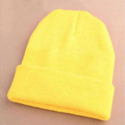 

Fashion Men\s Women Solid Color Beanie Knitted Hip-Hop Winter Warm Dance Hat