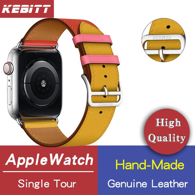

Kebitt genuine leather men women single tour bands For apple watch series 4 3 iwatch herm strap 38 40MM 42 44mm band