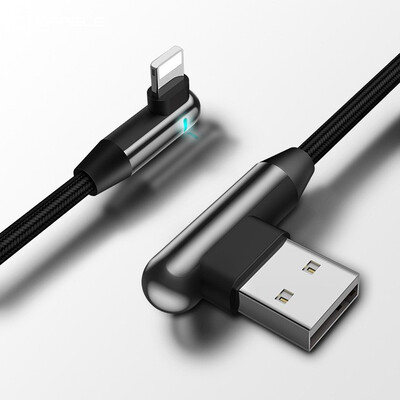 

Cafele 90 Degree LED Lighting USB Cable for iPhone X 8 7 6 Plus Mobile Gaming USB Charger Cable for iPhone 6 7 8 X