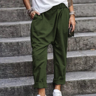 

Plus Size Womens Casual Harem Pants Loose Baggy Elastic Waist Long Trousers Hot