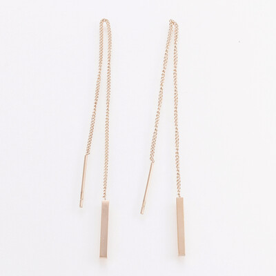 

304 Stainless Steel Stud Earrings Bar Rose Gold 118mm Pin 08mm