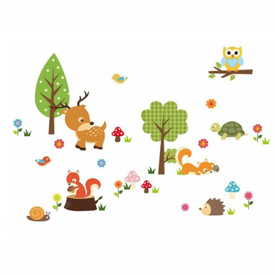 

Wall Stickers Zoo Owl Animals Decor Nursery Sweet Baby Bedroom Background