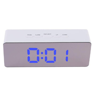 

Multifunctional Plastic Mirror LED Night Light Thermometer Digital Wall Clock Lamp Alarm Clock