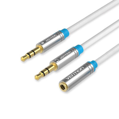 

VENTION 35mm Audio Extension Cable 35 Jack AUX Female to Dual Male Earphone for Phone Headphone Speaker Tablet PC 03m Red