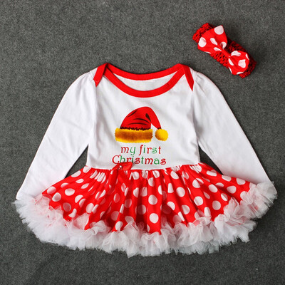 

Toddler Newborn Baby Girls Letter Princess Tutu Dress Christmas Hat Outfits Set