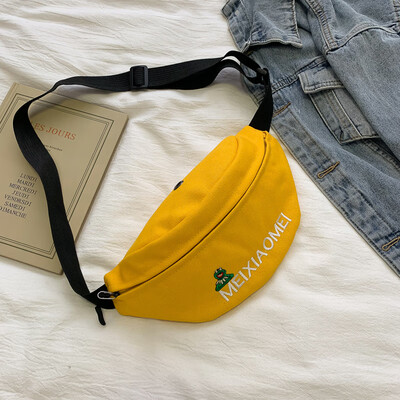 

Fashion sports simple wild canvas pocket female 2019 new casual temperament personality letter shoulder Messenger bag