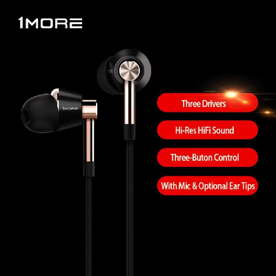 

Xiaomi 1MORE Triple Driver In-Ear Headphones E1001 HiFi Hi-Res Earphone Universal 35mm Jack Earbuds In-line Control Sports Earpie