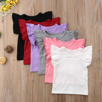 

6 Color Toddler Baby Girl Boy Cotton Tops Bodysuit Casual Outfits 0-4T