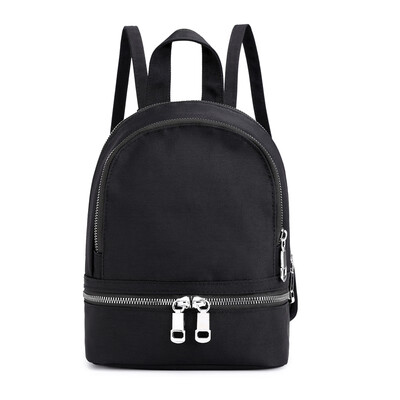 

Mini small backpack womens bag waterproof nylon Oxford cloth solid color shoulder bag multifunctional small canvas