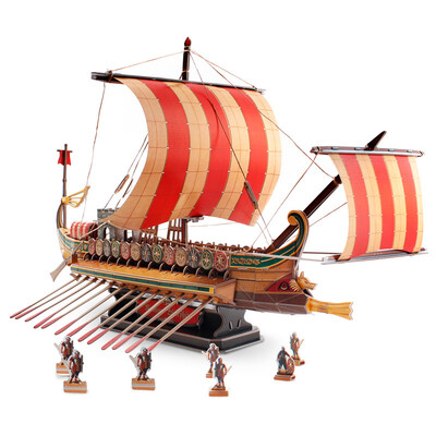 

CubicFun 3d three-dimensional puzzle model assembled toy assembled model DIY spell inserted building blocks boat model childrens handmade toys ancient Roman warship T4037h