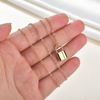 

Stainless Steel Silver Gold Color PadLock Pendant Necklace Leather Rope Chain Necklace Friendship Gifts Men Women Jewelry