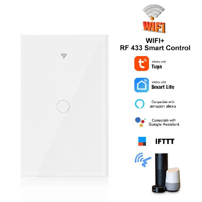 

Smart Switch WIFI APP Remote Touch Control Switch Smart Home Wall Touch Switch 2 Gang Compatible with Alexa Echo Google Home RF433