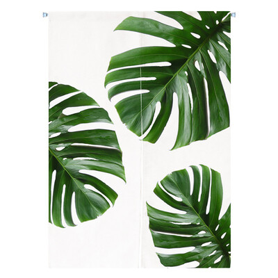 

85120cm Pastoral Watercolor Cactus Cotton And Linen Curtains Curtain Entrance Half Curtain Decoration