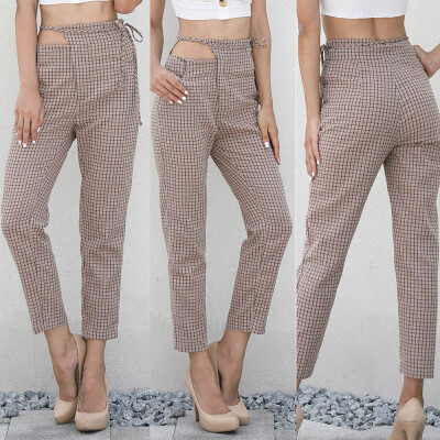 

Women Plaid Trousers Ladies Summer Loose Pants