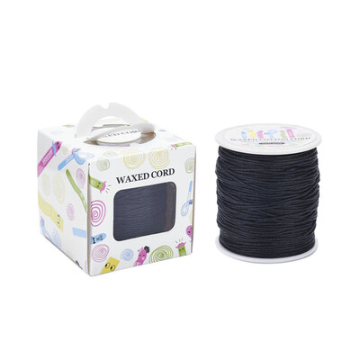 

PH PANDAHALL 100 Yards Waxed Cotton Cords 1mm Jewelry Craft Beading Thread Rope with Spool
