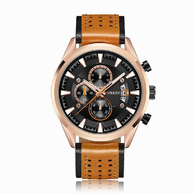 

Curren Leather Band Watches Fashion Business Men Quartz Wrist Casual Sports Watches Chronograph Sub-Dials Male Wristwatch