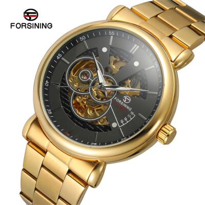 

Gobestart Hollow Luxury Design Business Fashion Mens Steel Belt Mechanical Watch