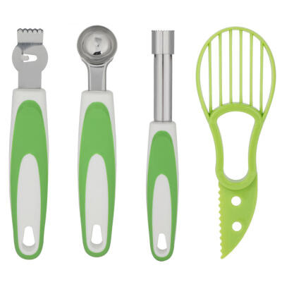 

Greensen Four-Piece Kitchen Gadget Set Fruit Tool Avocado Knife Core DeviceFruit Scoop Lemon Planer