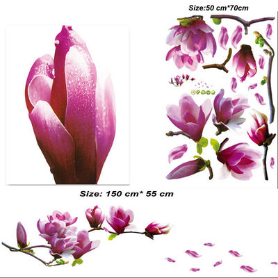 

SMALL WHITE MAGNOLIA And Magnolia Flowers Wall Stickers For Bedrooms Decorations
