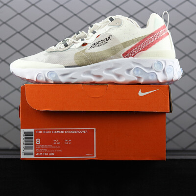 

Nike Epic React Element 87 Mens&Womens Running Shoes WhiteBlue & WhiteBreathable Non-Slip AQ1813 339 AQ18&13 341