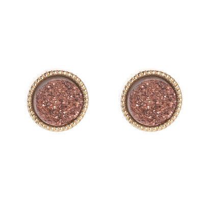 

In 2019 the latest design creative geometric round mineral face earrings generous&simple earrings gifts for women