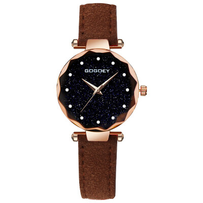 

GOGOEY prismatic dial drill simple scrub soft belt watch Korean fashion wild table