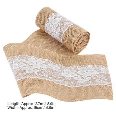 

Greensen Hessian RibbonBurlap RibbonDIY Lace Burlap Ribbon Hessian Jute Belt Strap Wedding Cloth Decoration 27m
