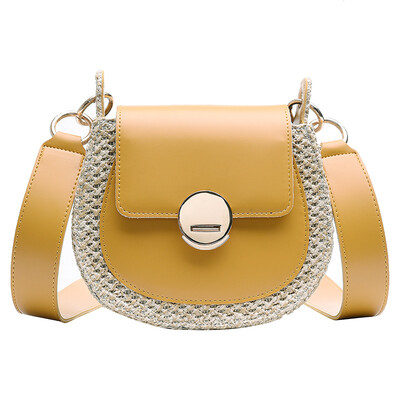 

New fashion bag female texture retro small square bag metal patch ladies shoulder diagonal package