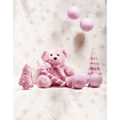 

Pink Bear Photo Backdrop 57FT Vinyl Fabric Cloth Digital Printing Background s-2217